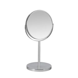 Espejo de pie de metal en plateado, 18,5 x 15 x 34,5 cm | Metal