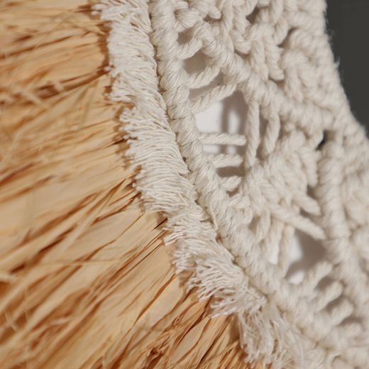 Espejo de rafia en marrón, 45 x 1 x 45 cm | Kasses