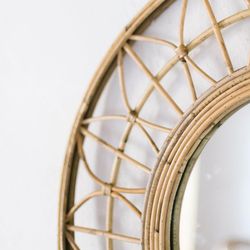 Spiegel aus natürlichem Rattan, Ø70 x 2 cm