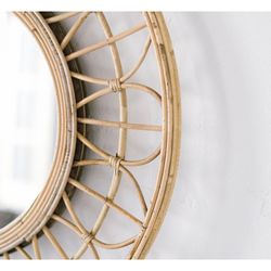 Spiegel aus natürlichem Rattan, Ø70 x 2 cm