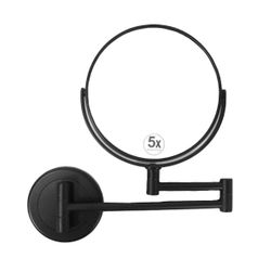 Espejo extensible de metal en plateado, 17 x 17 x 26,5 cm | Metal