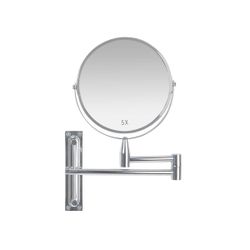 Espejo extensible de metal en plateado, 21,5 x 39 x 26,5 cm | Metal