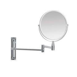 Espejo extensible de metal en plateado, 21,5 x 39 x 26,5 cm | Metal