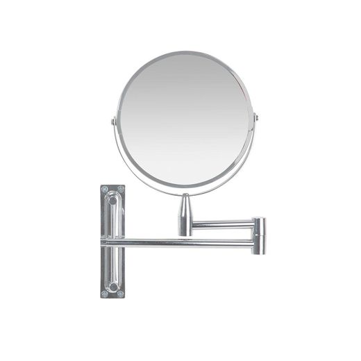 Espejo extensible de metal en plateado, 21,5 x 39 x 26,5 cm | Metal