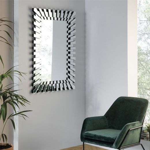 Espejo de Pared Rectangular con Marco de Espejos 120x80x3,9 cm