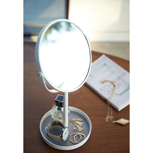 Vanity mirror made of steel and mirror in white, 33 x 17.5 x 14 cm | Tower