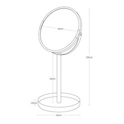Vanity mirror made of steel and mirror in white, 33 x 17.5 x 14 cm | Tower