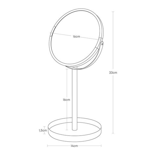 Vanity mirror made of steel and mirror in white, 33 x 17.5 x 14 cm | Tower