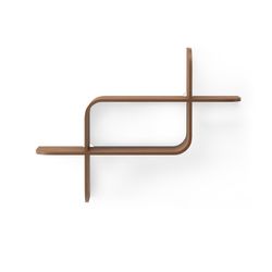 Rubberwood shelf in dark natural, 62 x 15 x 47 cm | mounting