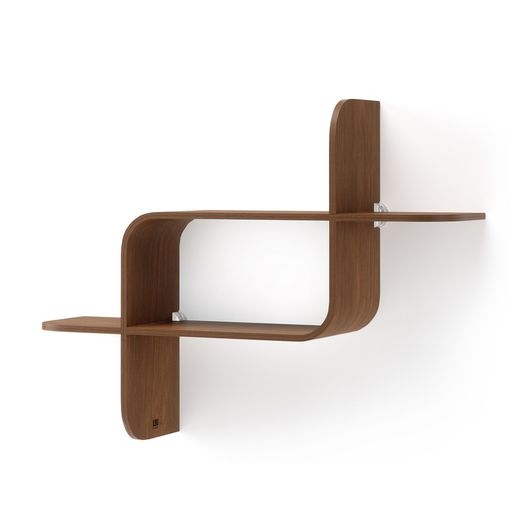 Rubberwood shelf in dark natural, 62 x 15 x 47 cm | mounting