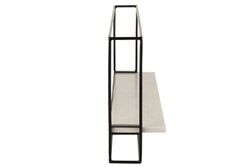 L MURAL shelf in Black/White Marble and Iron, 15.5x65x35 cm