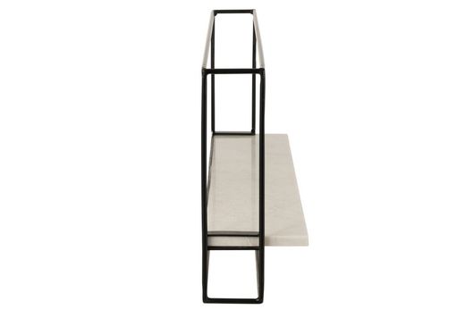L MURAL shelf in Black/White Marble and Iron, 15.5x65x35 cm