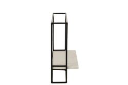Mensola S MURAL in Marmo Nero/Bianco e Ferro, 15,5x35x35 cm