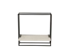 Mensola S MURAL in Marmo Nero/Bianco e Ferro, 15,5x35x35 cm
