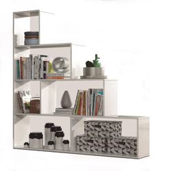 Shelving 5 shelves in white, 145 x 29 x 145 cm