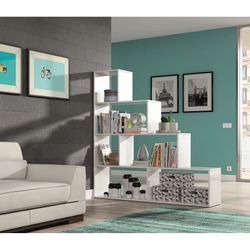 Shelving 5 shelves in white, 145 x 29 x 145 cm