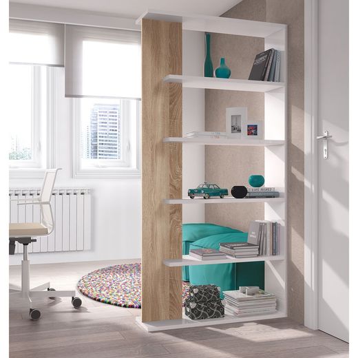 Shelving 6 shelves in white, 90 x 25 x 180 cm