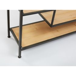 Étagère Adler en métal et noir/bois naturel, 100x30x180 cm