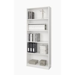 High shelf 6 shelves in white, 80 x 28 x 200 cm