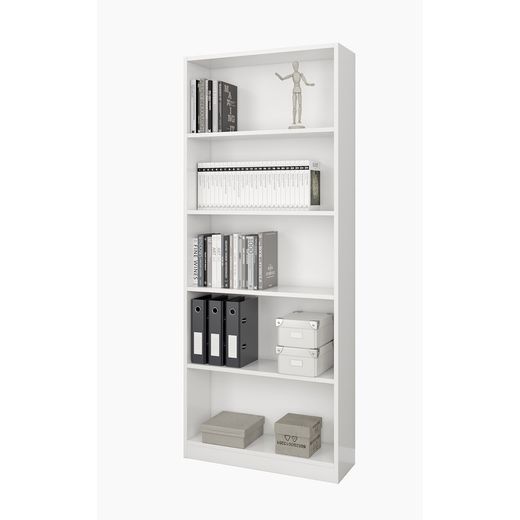 High shelf 6 shelves in white, 80 x 28 x 200 cm