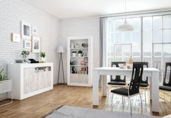 Complete living room white and natural Baltik, 3 pieces.