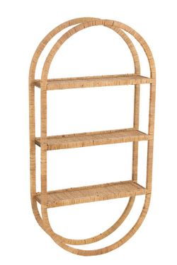Natural Cane Oval Hanging Shelf, 56x19.5x110 cm