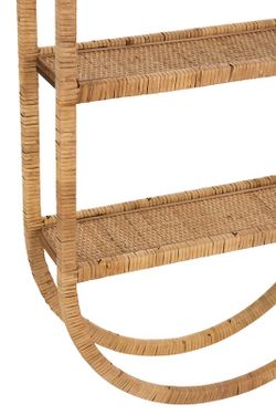 Natural Cane Oval Hanging Shelf, 56x19.5x110 cm