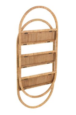 Natural Cane Oval Hanging Shelf, 56x19.5x110 cm