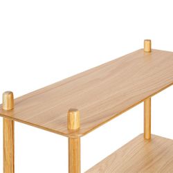 Egetræshylde med 5 hylder, 80x30x149cm