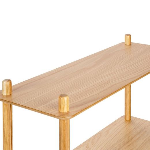 Egetræshylde med 5 hylder, 80x30x149cm