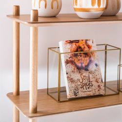 Egetræshylde med 5 hylder, 80x30x149cm