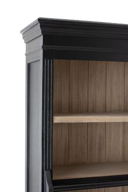 Étagère en bois noir/naturel avec échelle, 200 x 41 x 232,5 cm