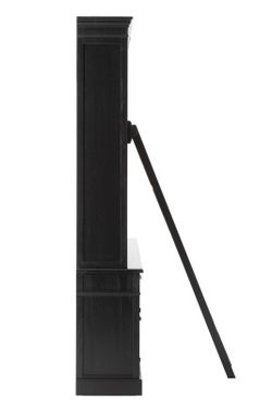 Étagère en bois noir/naturel avec échelle, 200 x 41 x 232,5 cm