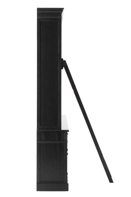 Étagère en bois noir/naturel avec échelle, 200 x 41 x 232,5 cm
