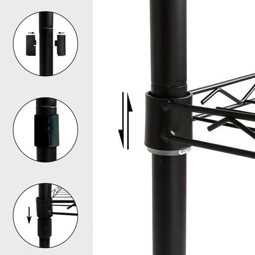 Black iron wheeled shelf, 56 x 35 x 80 cm | Klaus