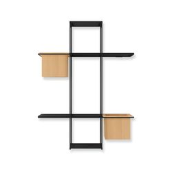 Estantería CUBIST de Metal y Madera Negra, 48x16x64 cm