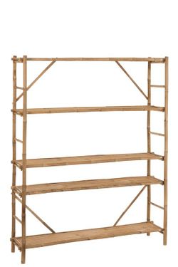 Prateleira de bambu natural, 160x40x195 cm