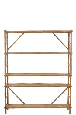 Prateleira de bambu natural, 160x40x195 cm