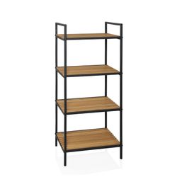 Natural bamboo and black metal shelf, 39 x 32.5 x 95 cm | Bamboo