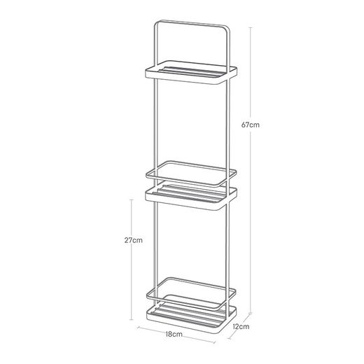 White steel bathroom shelf, 18 x 12 x 67 cm | Tower