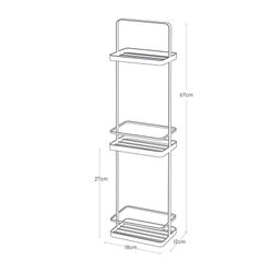 Black steel bathroom shelf, 18 x 12 x 67 cm | Tower