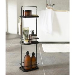 Black steel bathroom shelf, 18 x 12 x 67 cm | Tower