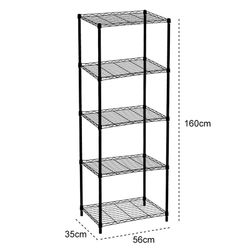 Scaffale in ferro nero, 56 x 35 x 160 cm | Klaus