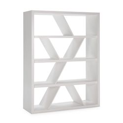 Scaffale in legno bianco, 140x46x185 cm