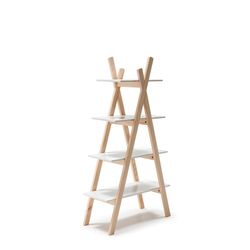 Estantería de madera blanco y estructura de pino, 80 x 35 x 146 cm