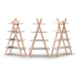 Estantería de madera blanco y estructura de pino, 80 x 35 x 146 cm