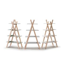 Estantería de madera blanco y estructura de pino, 80 x 35 x 146 cm