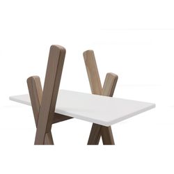 Estantería de madera blanco y estructura de pino, 80 x 35 x 146 cm