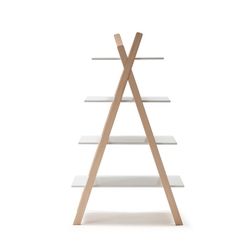 Estantería de madera blanco y estructura de pino, 80 x 35 x 146 cm