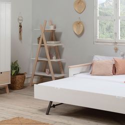 Estantería de madera blanco y estructura de pino, 80 x 35 x 146 cm
